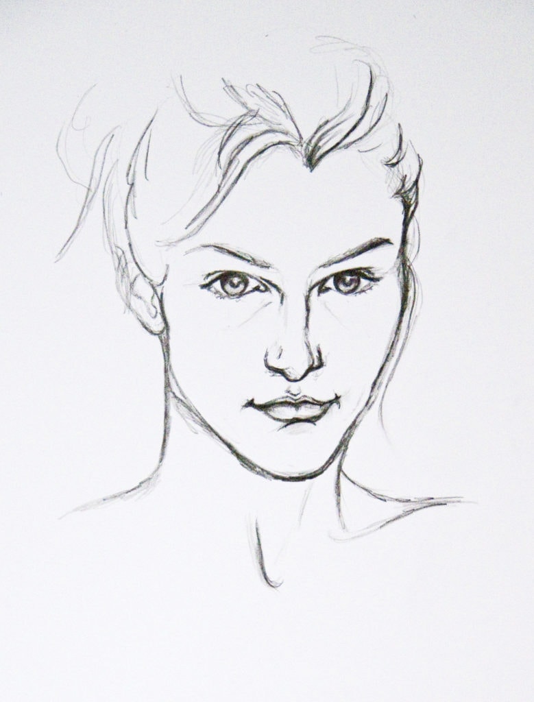 Self Portrait Sketch, pencil on paper, 297x420 mm