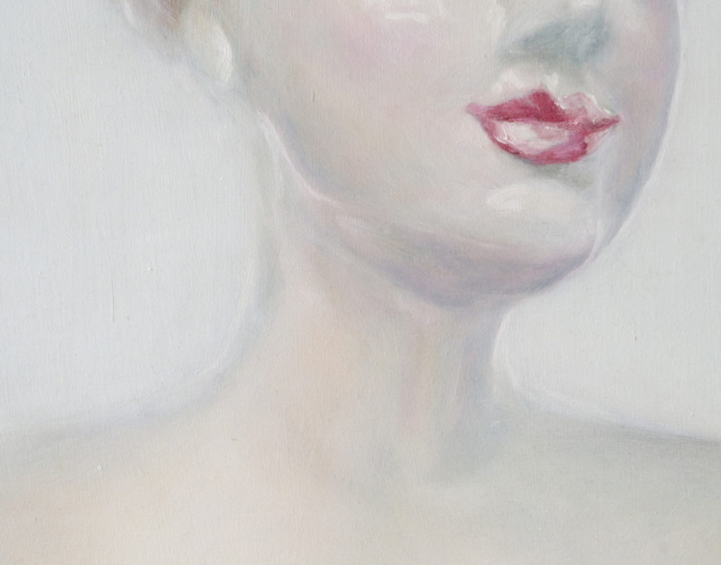 porcelain figure study oil painting neck detail