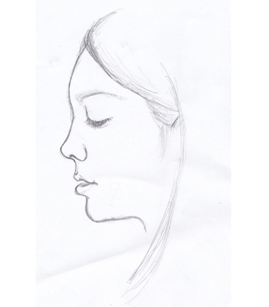 Profile Sketch of Isabella, pencil on paper, 2014