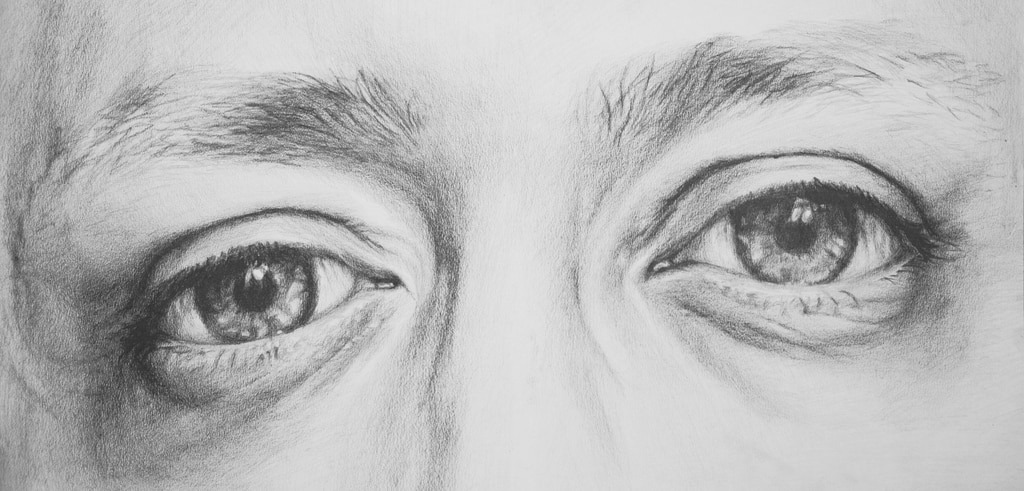 Eyes No. 1, pencil drawing on paper