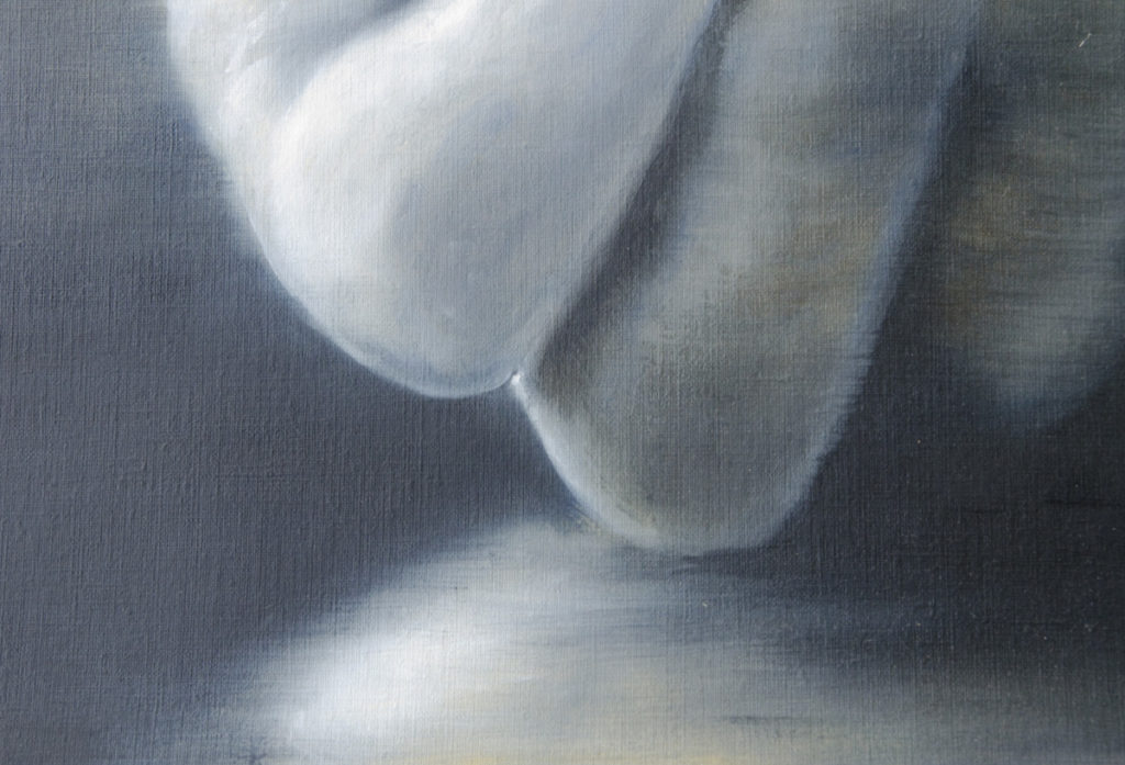 Hand Oil Painting in the Style of Gerhard Richter, Detail of Leg